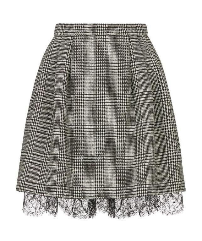 Dior Lace Detail Skirt In Black