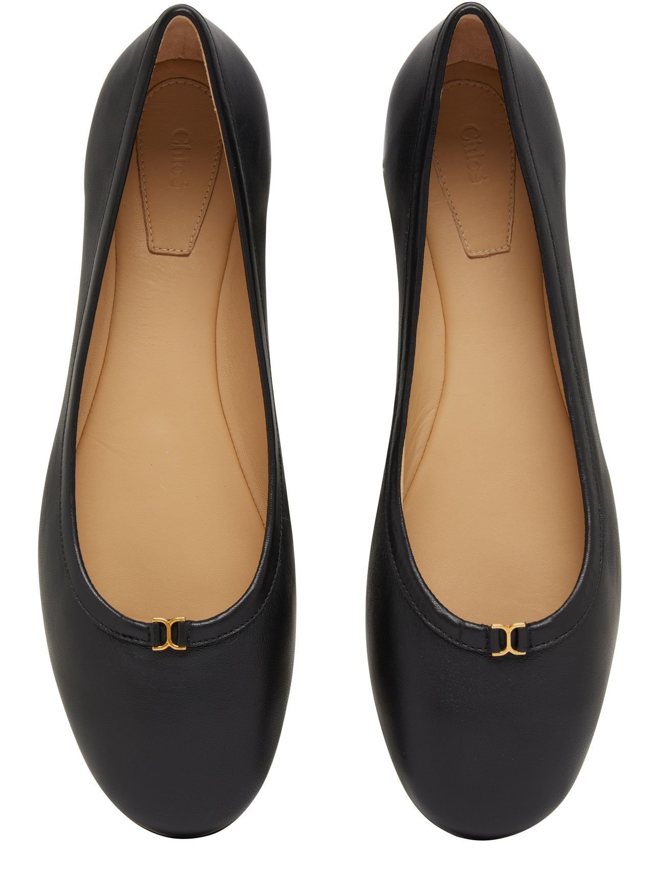 Shop Chloé Round Head Ballet Shoes In Black