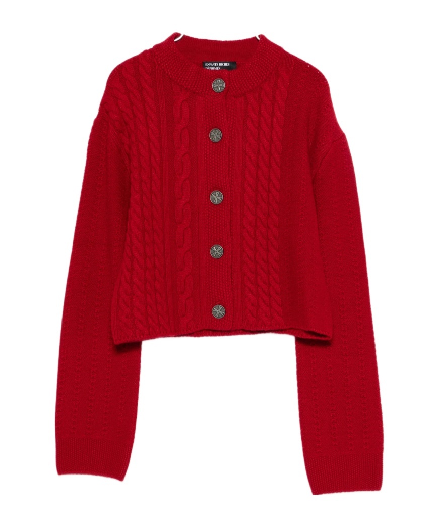 Enfants Riches Deprimes Long-sleeved Knitted Cardigan In Red
