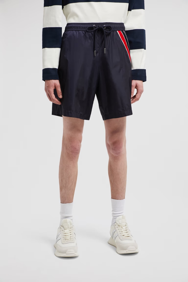 Moncler Light Bi-stretch Nylon Swim Shorts In Blue
