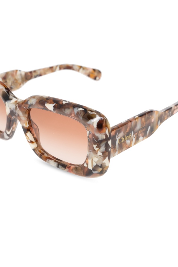 Chloé Gayia Rectangle-frame Sunglasses In Pink
