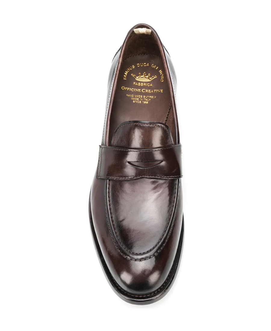 Officine Creative Tulane 003 Leather Penny Loafers In Black