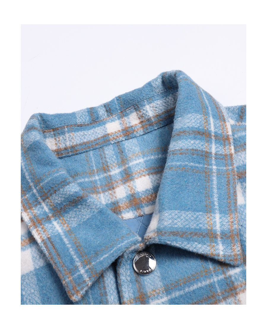 Liuregali Checkered Lapel Shirt In Blue