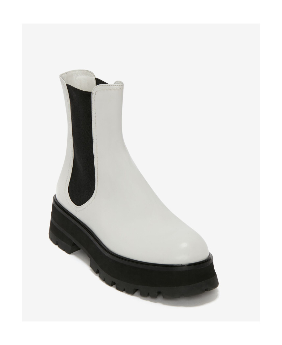 Alexander Mcqueen Chunky-sole Leather Boots In White