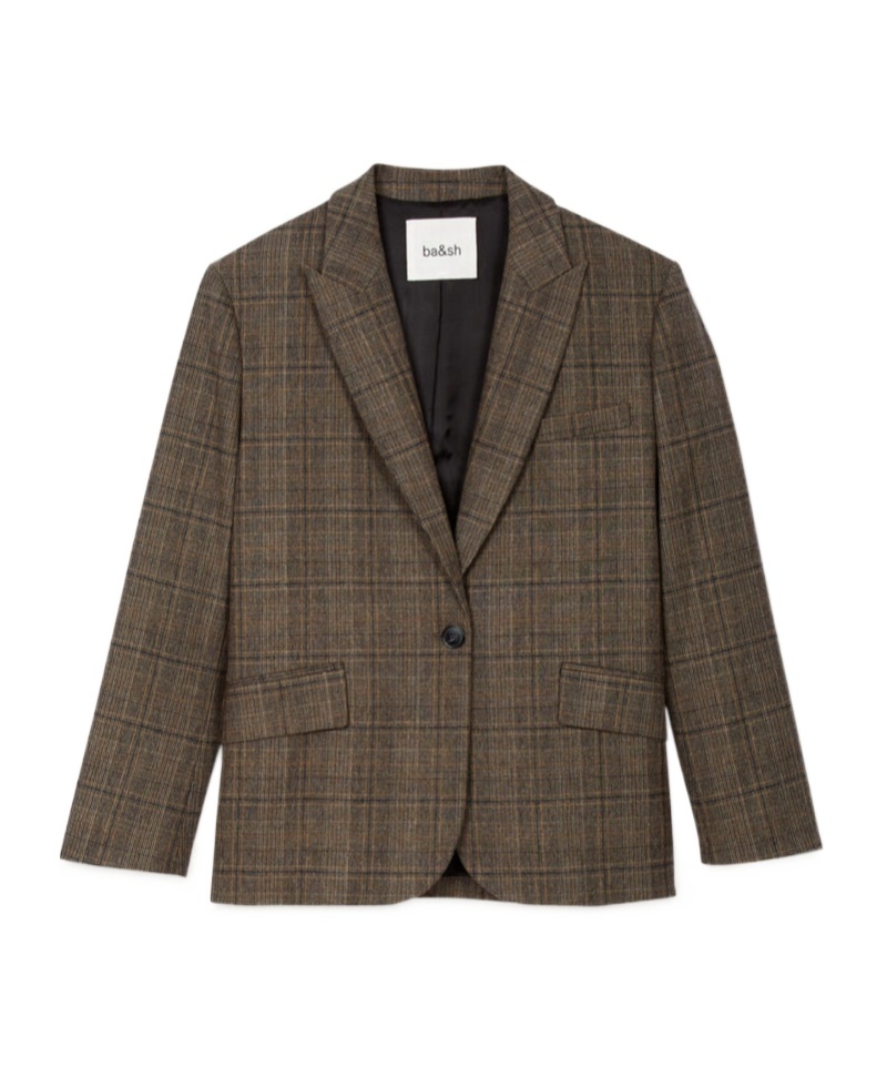 Bash Checked Blazer In Brown