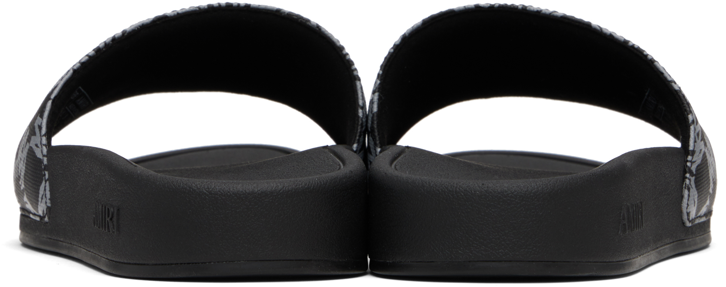 Amiri Men Black Sandals With Logo Lettering On The Front In Rubber Man In Black