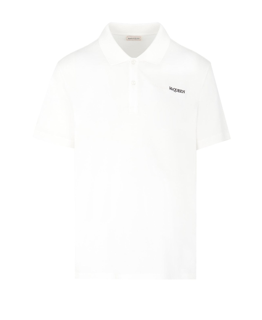 Shop Alexander Mcqueen Piqué Polo Shirt In White