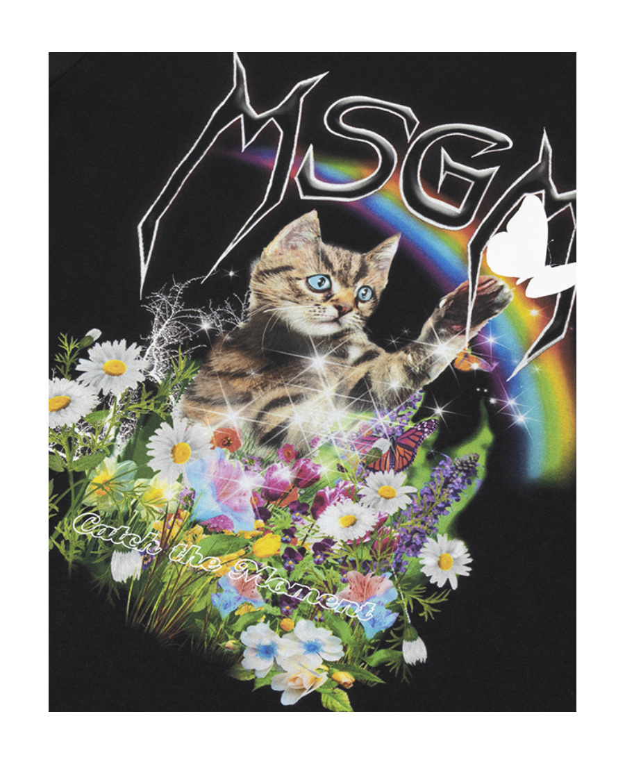 Msgm Printed Short-sleeved T-shirt In Black