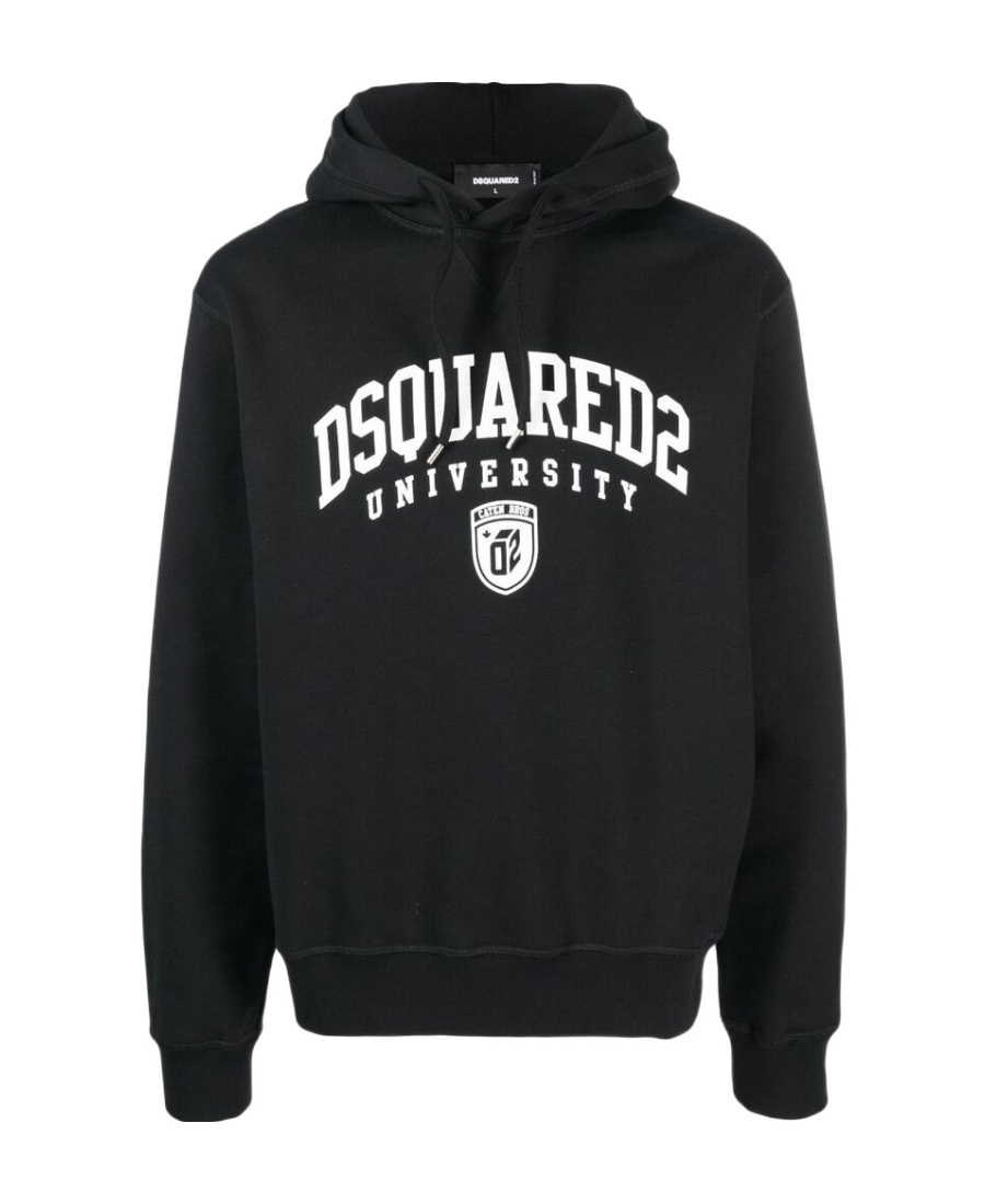 Dsquared2 Cotton Hoodie In Black