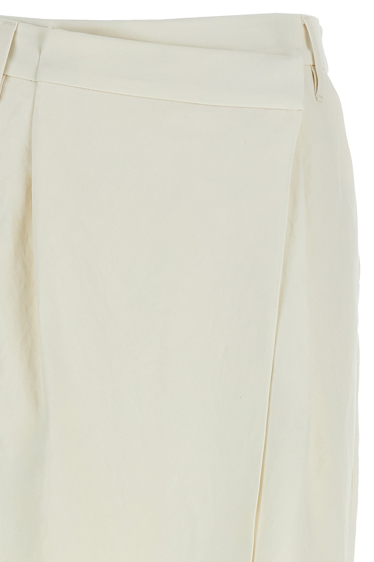 Brunello Cucinelli Midi Length Wrap Skirt With Back Pocket In White