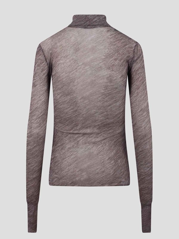 Philosophy Di Lorenzo Serafini Stretch Tulle Printed Turtleneck Jumper In Gray