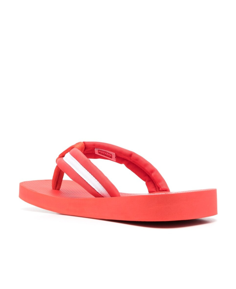 KENZO KENZO LOGO-PATCH STRIPED SLIP-ON FLIP FLOPS