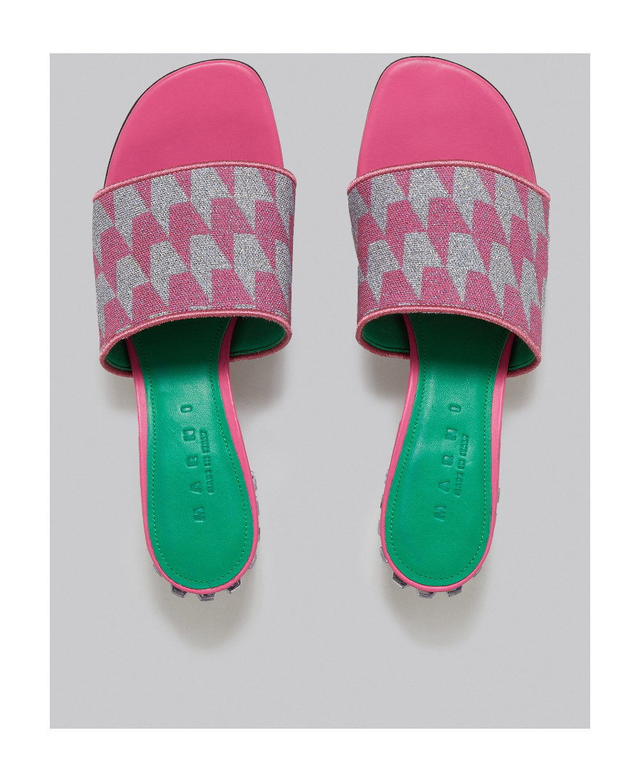 Marni Crystal-heel Patterned Sandals In Multicolor