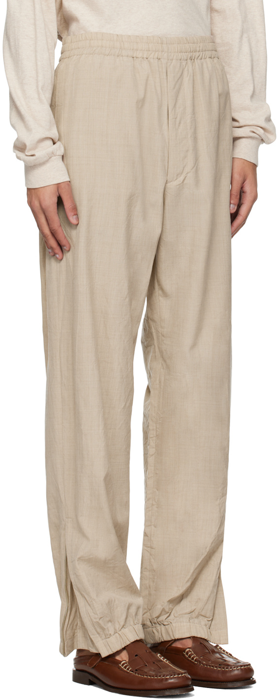 Auralee Elastic Waist Casual Pants In Nude