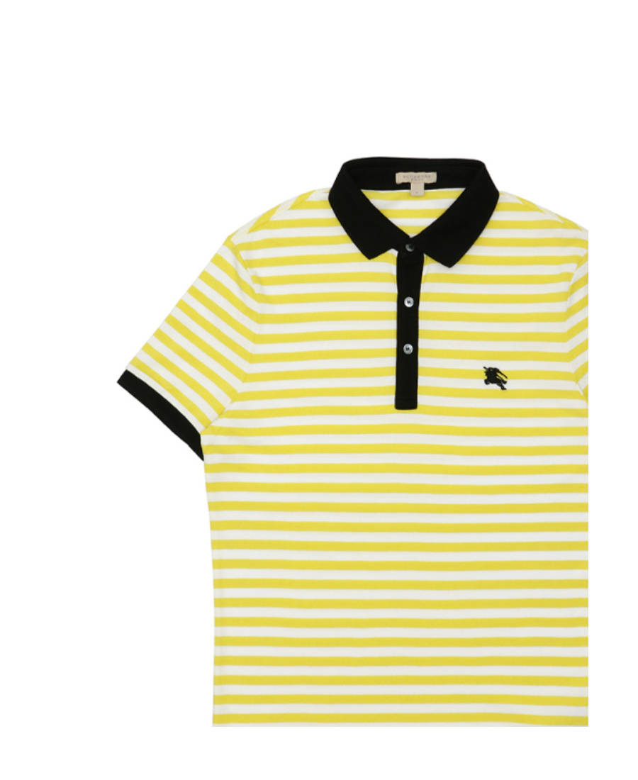 Burberry Striped Polo Shirt In Yellow