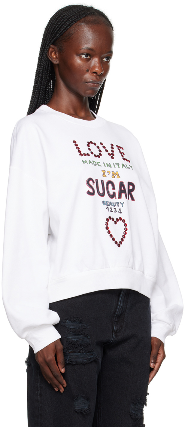 Dolce & Gabbana Lettering Print Oversized Sweatshirt In White