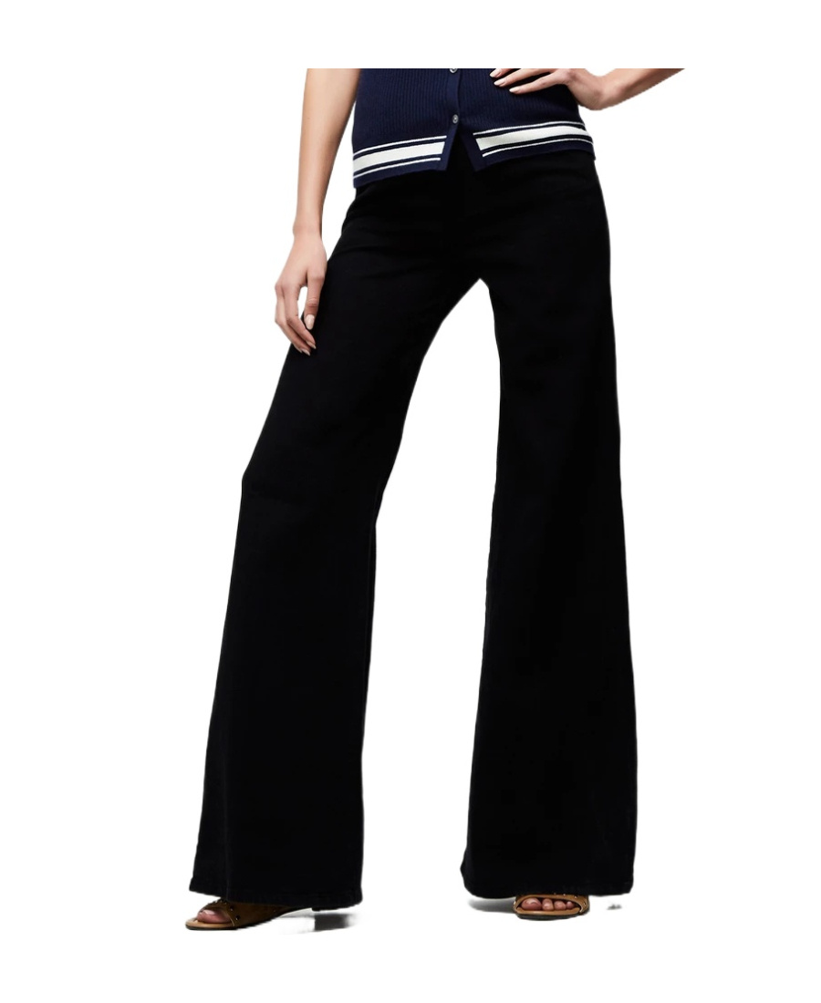 Frame High-waisted Flared Jeans In Black