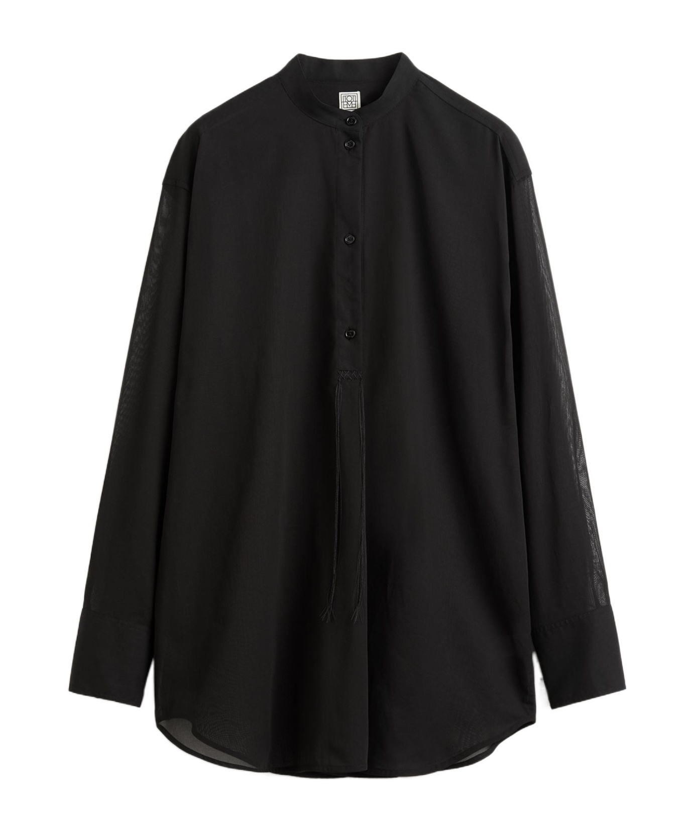 Totême Toteme Semi-sheer Cotton Shirt In Black