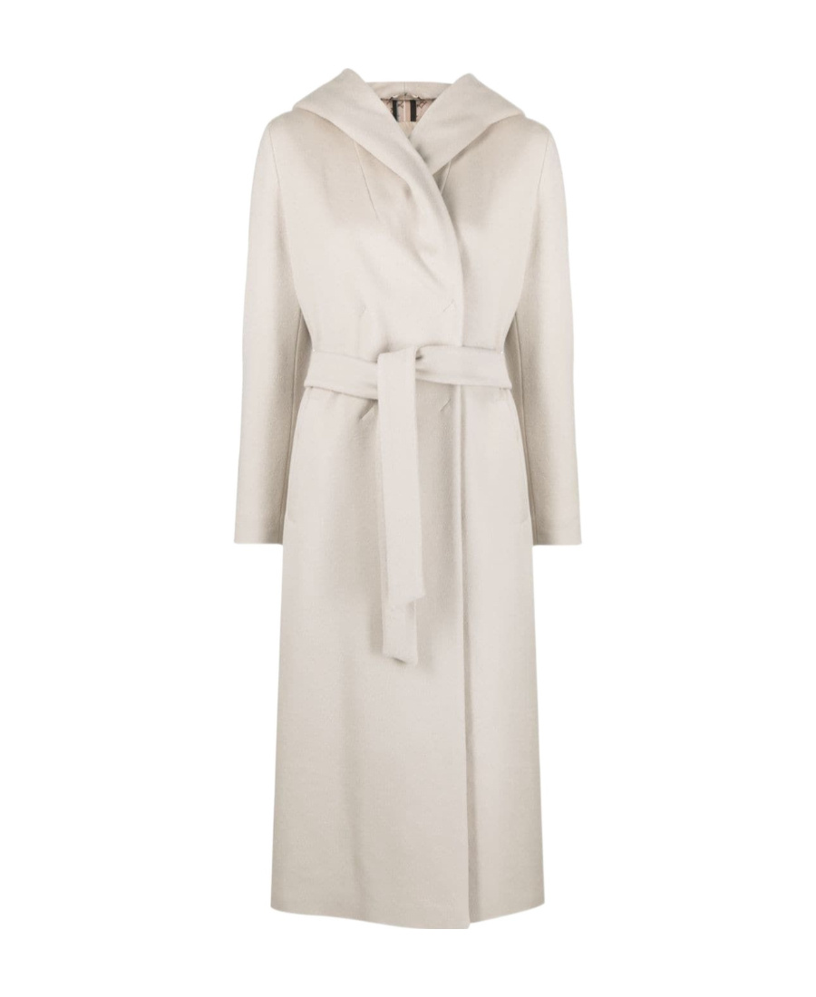 Herno Hooded Virgin-wool Coat In White