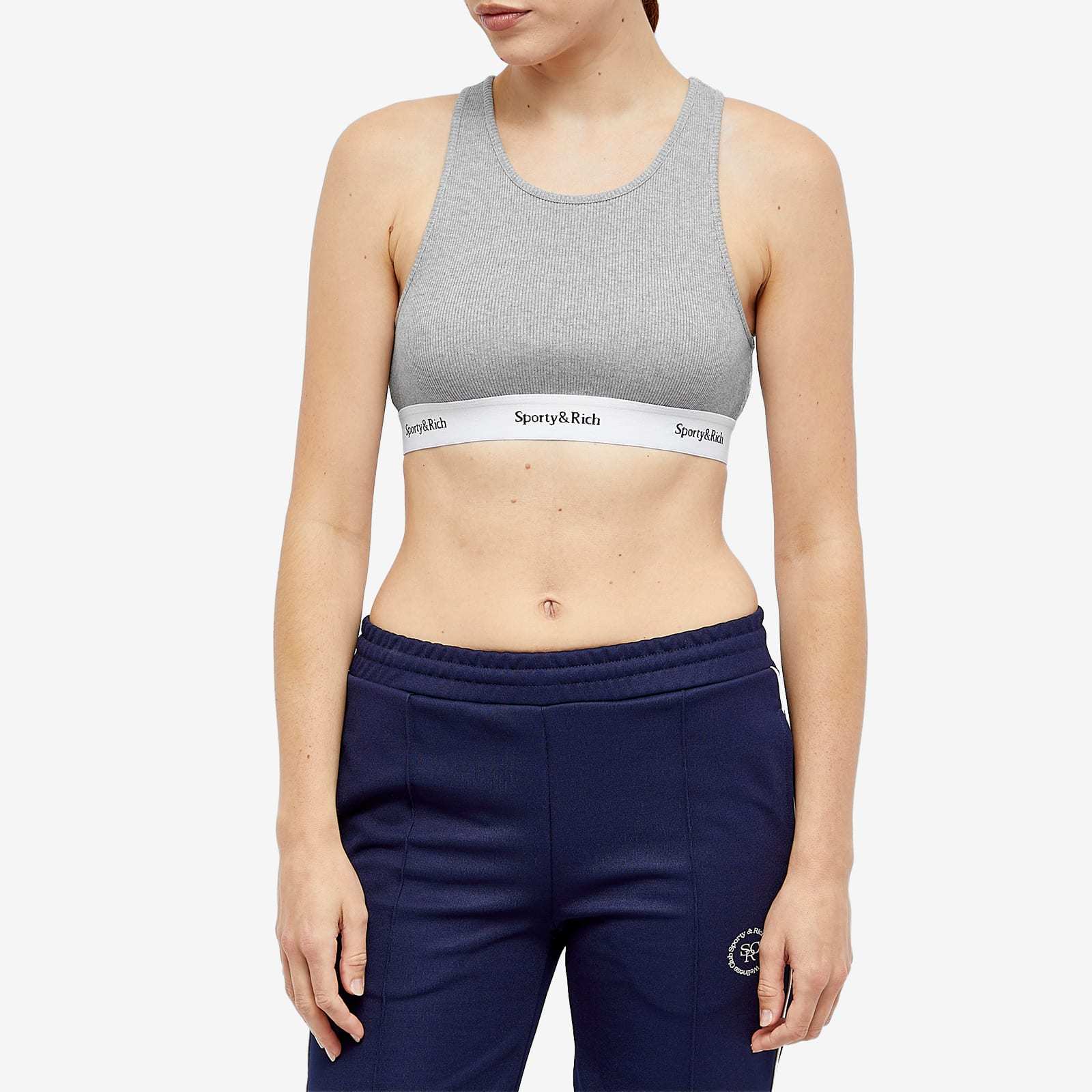 Sporty And Rich Gray Serif Tank Top In Gray