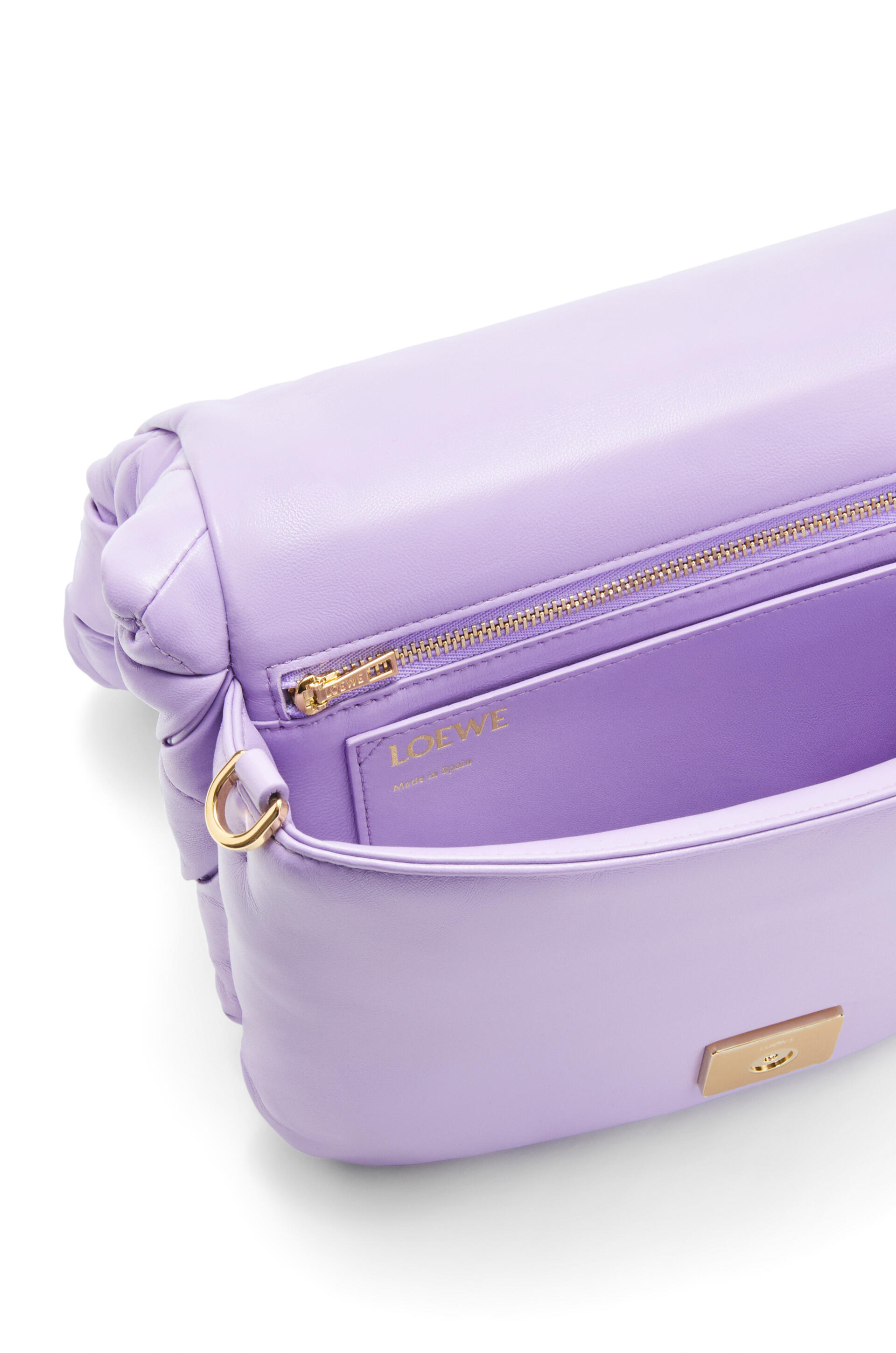 Loewe Mini Puzzle Leather Shoulder Bag In Purple
