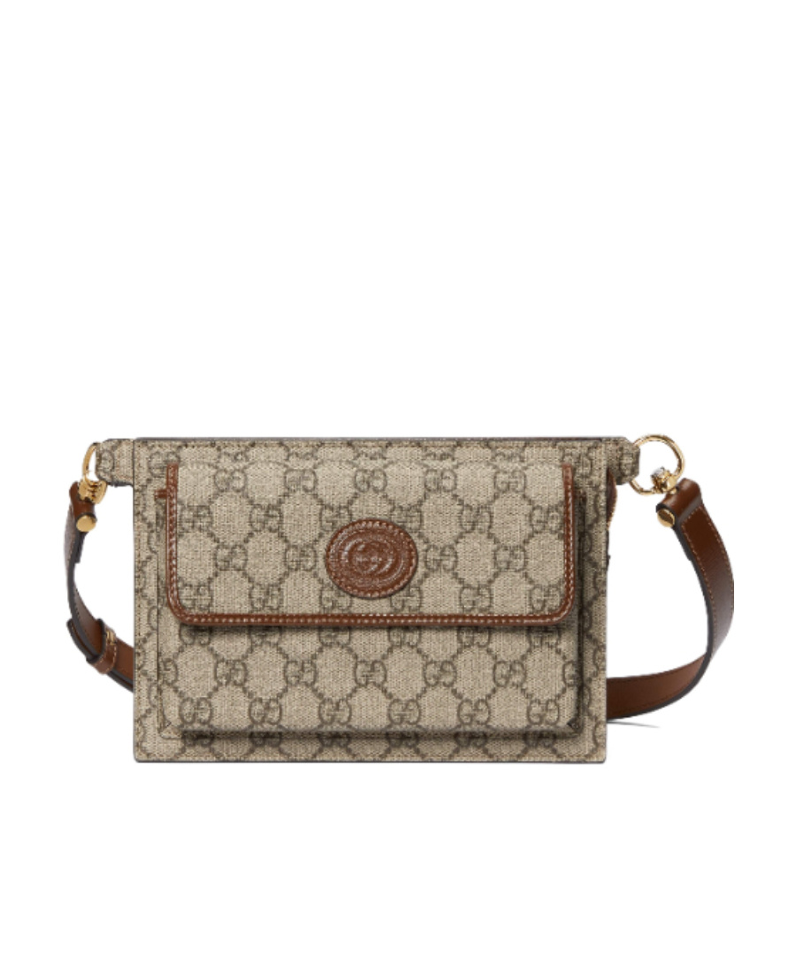 Gucci Gg Supreme Canvas Belt Bag In Nude