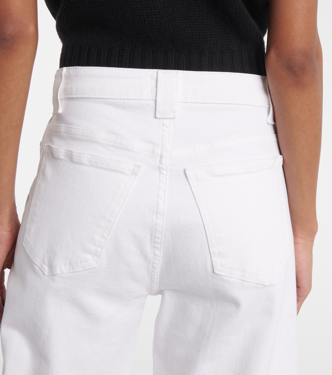 Khaite Dane Denim High Rise Jeans In White