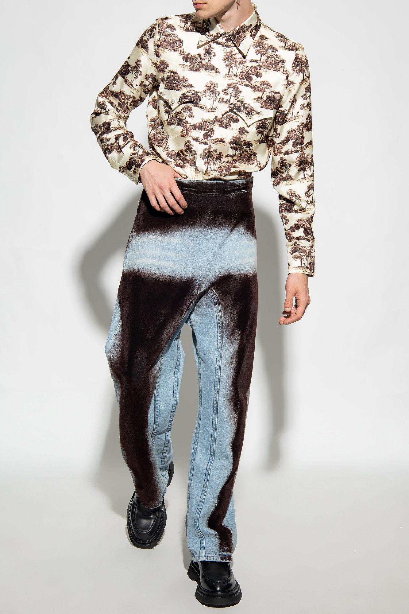 Dsquared2 Monster Truck-print Silk Shirt In White