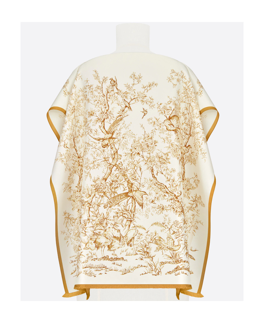 Dior Jardin D'hiver Poncho In White