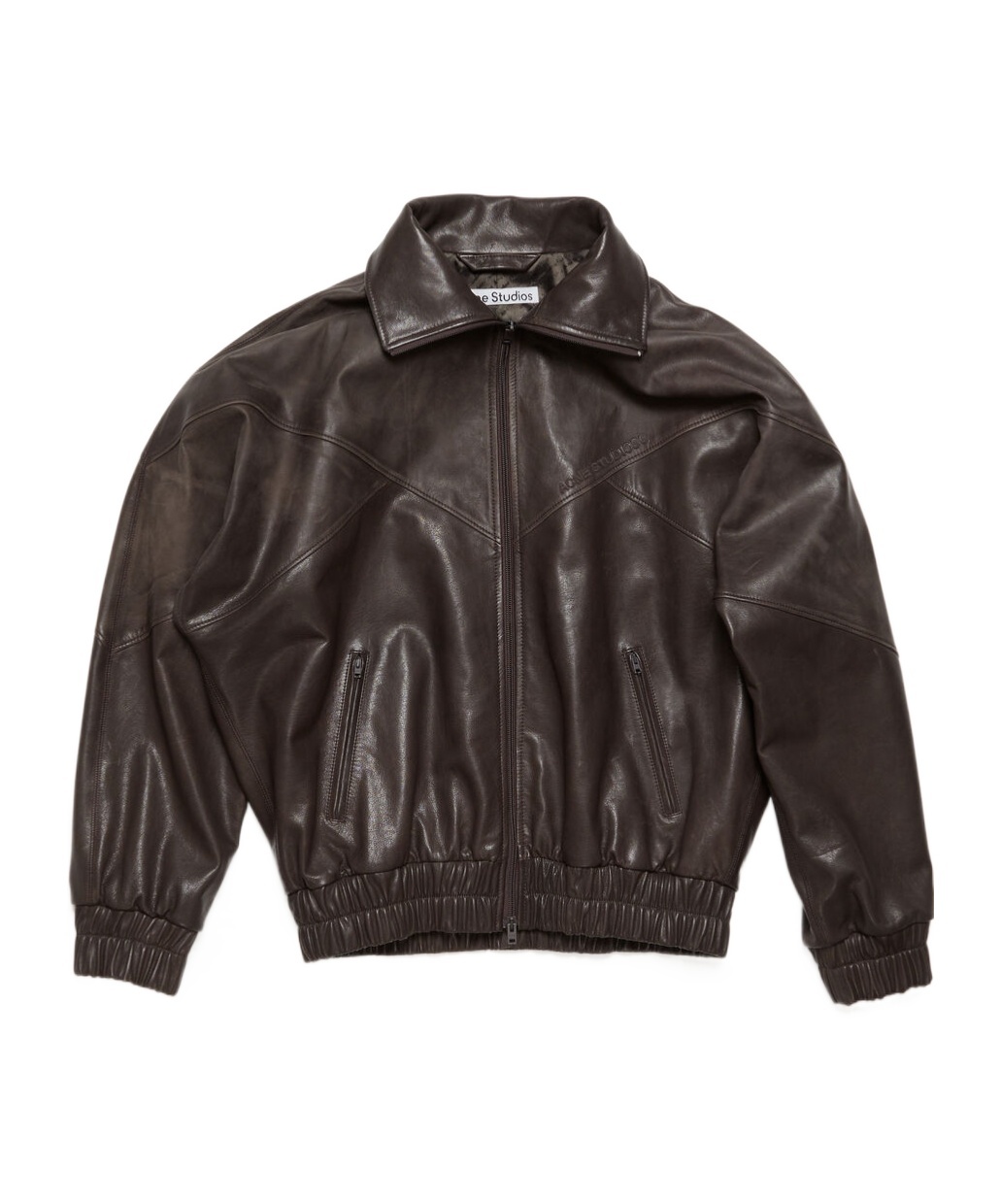 Acne Studios Leather Zipped Jacket In Brown | ModeSens