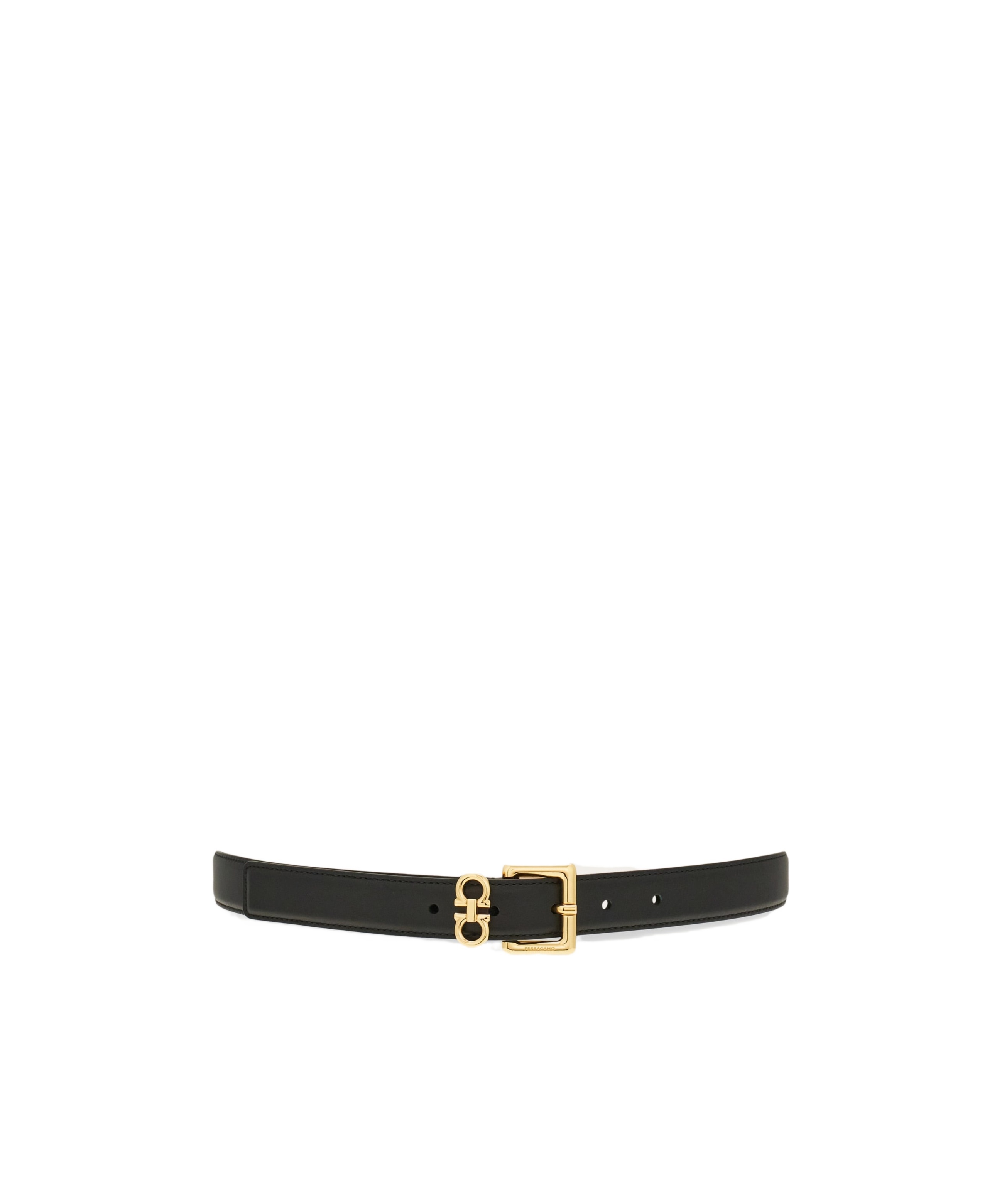 Ferragamo Gancini Loop Buckle Belt In Black