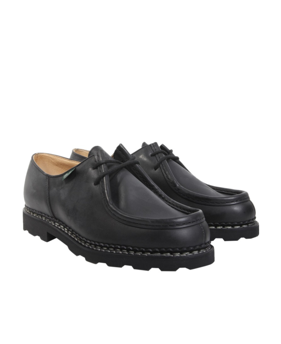 Paraboot Michael Smooth Leather Derbies Shoes In Black