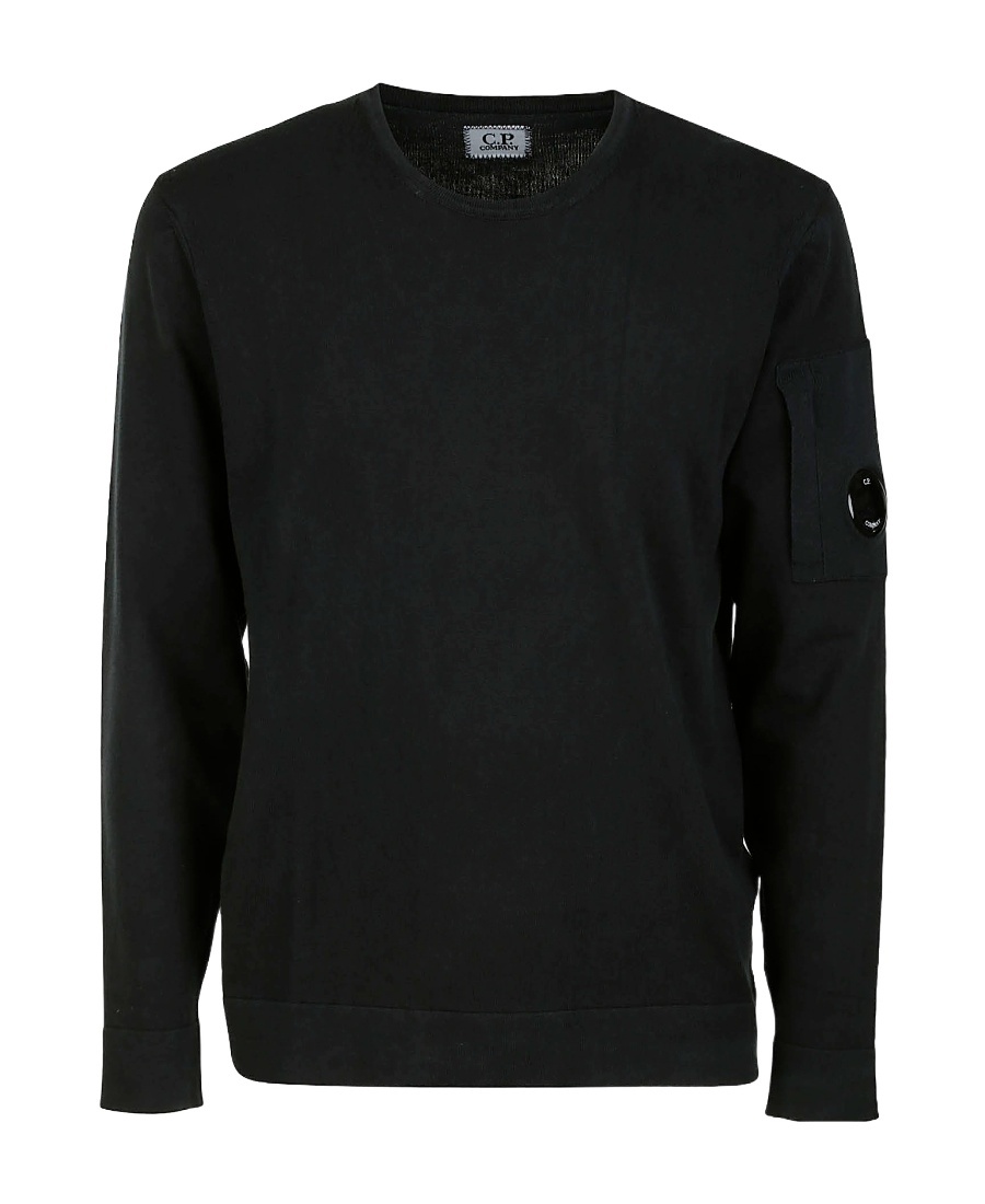 C.p. Company Round Neck Sweater In Black