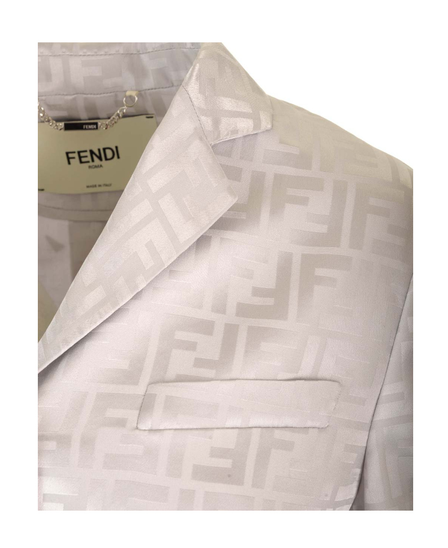 Fendi Crepe Satin Blazer In Nude