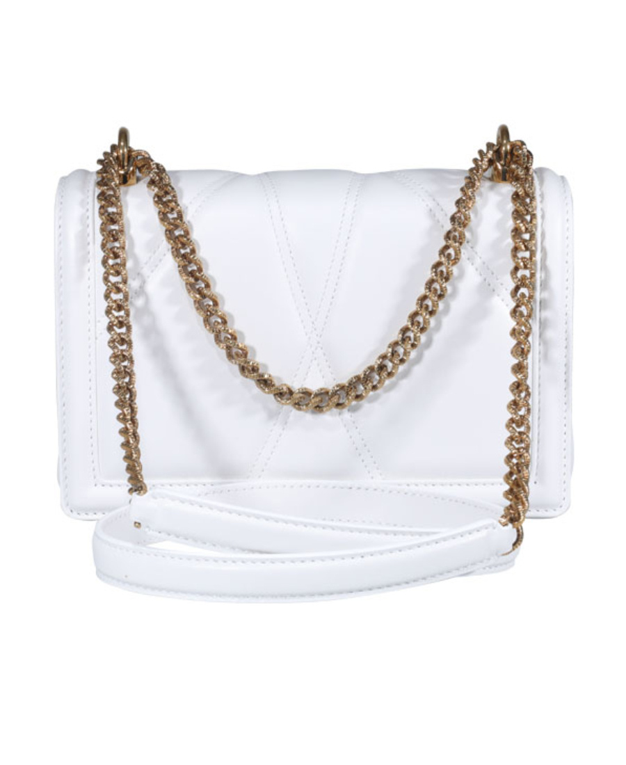 Dolce & Gabbana Large Devotion Quilted Leather Shoulder Bag In White