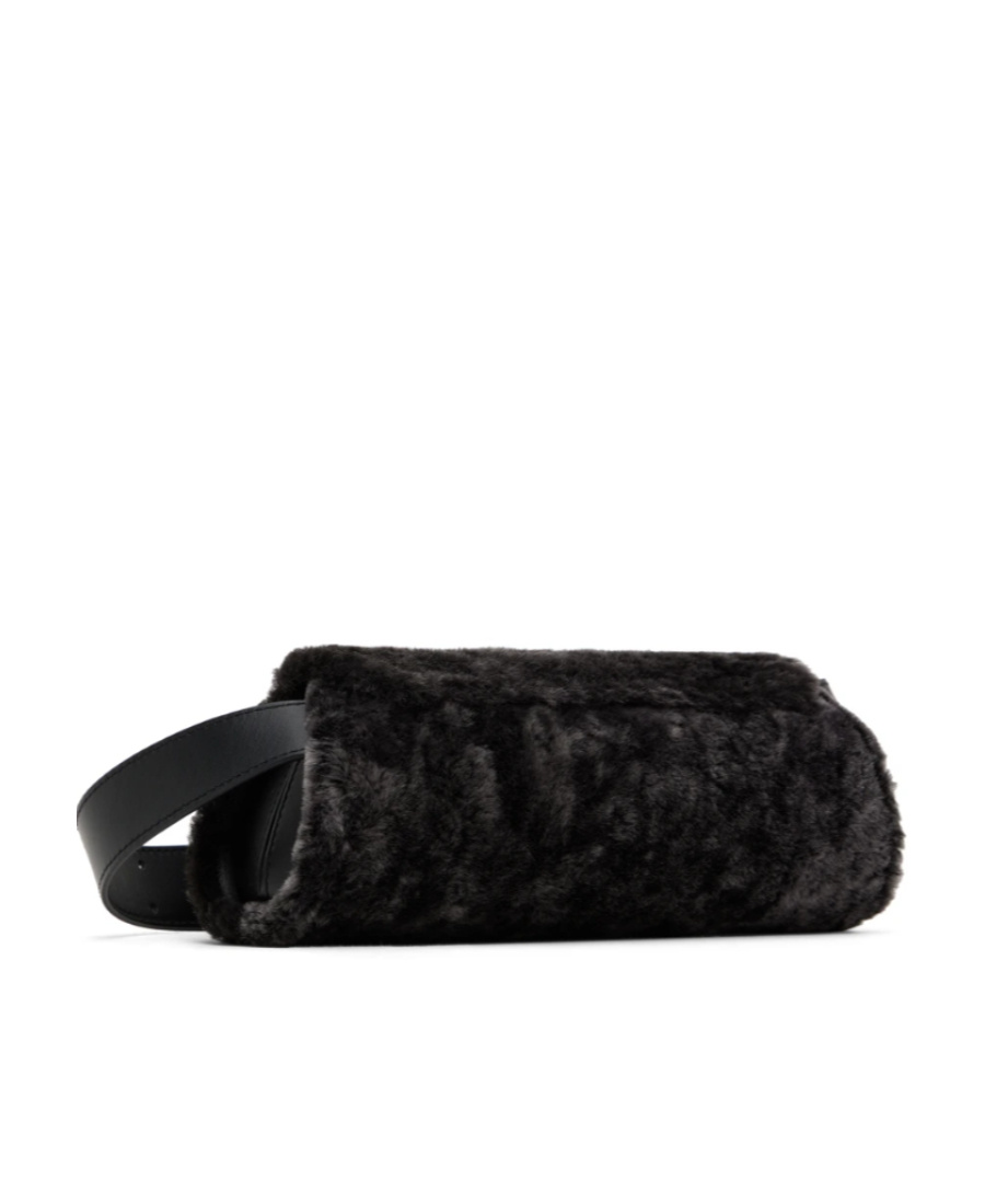 Jil Sander Mini Cannoli Shoulder Bag In Black
