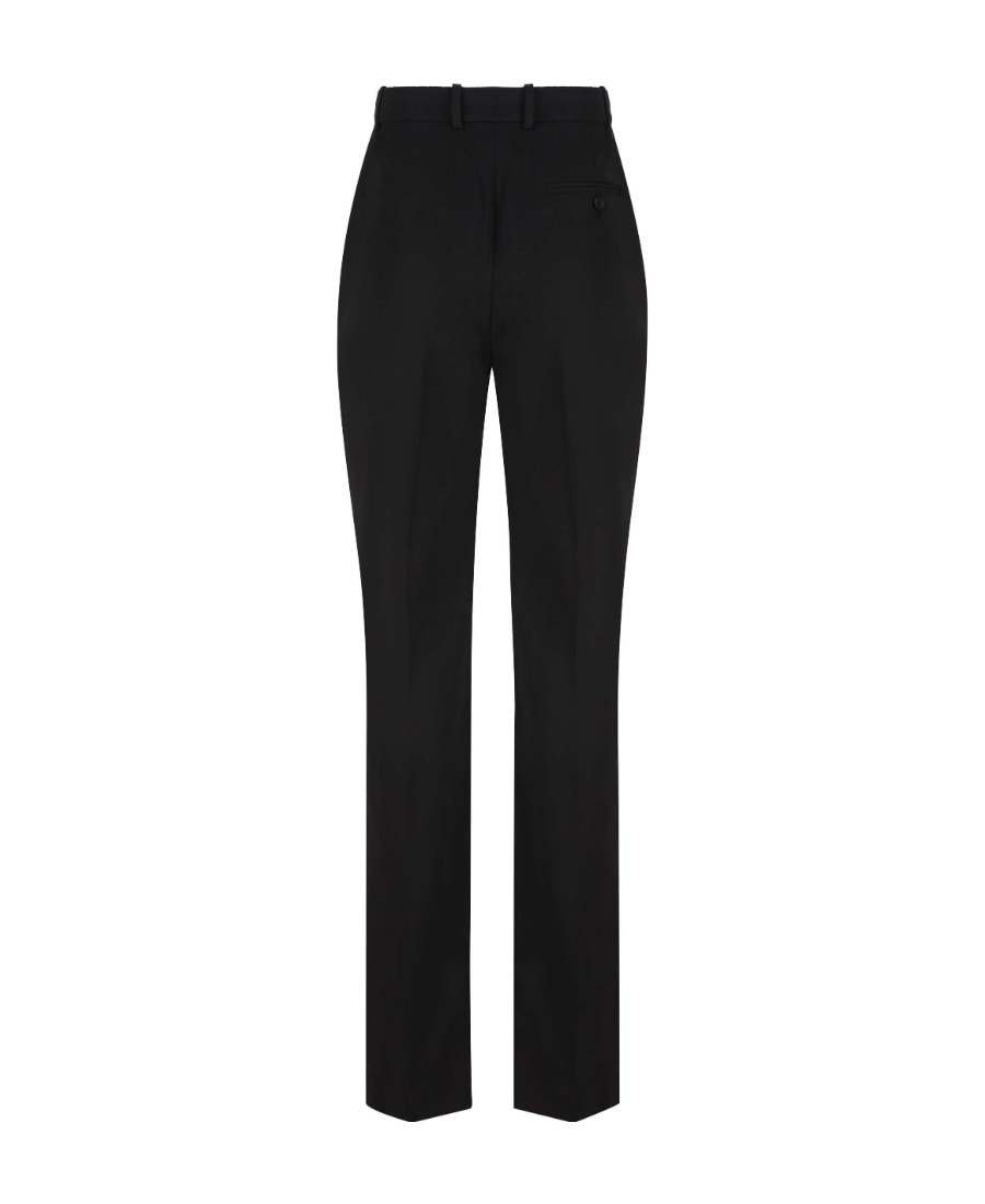 Alexander Mcqueen Womens Black Pressed-crease Buttoned-pocket Regular-fit Straight-leg Wool Trousers In Black