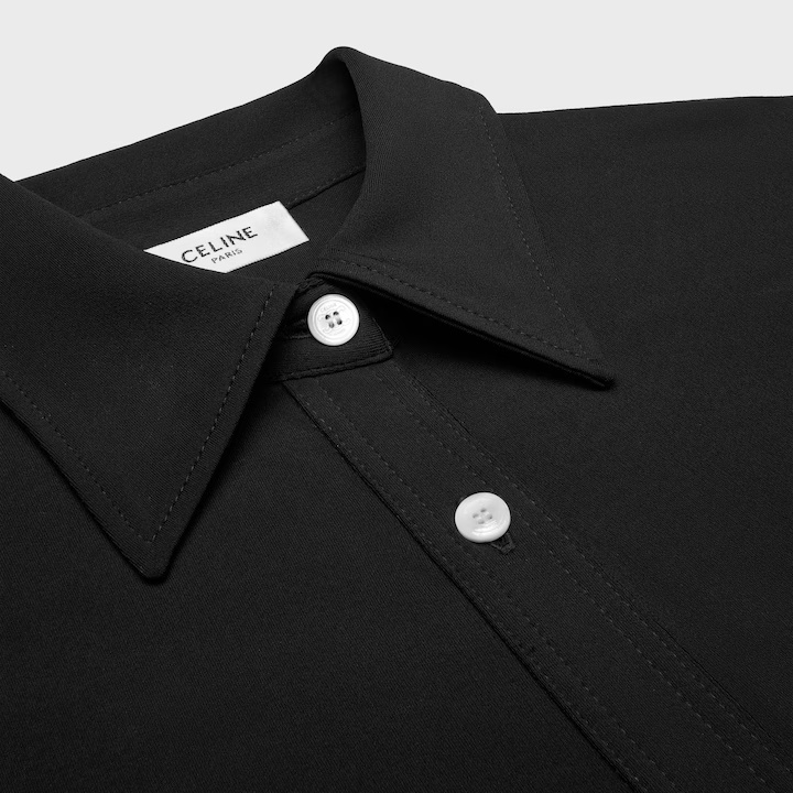 Celine Shirt Dress In Viscose Jersey In Black