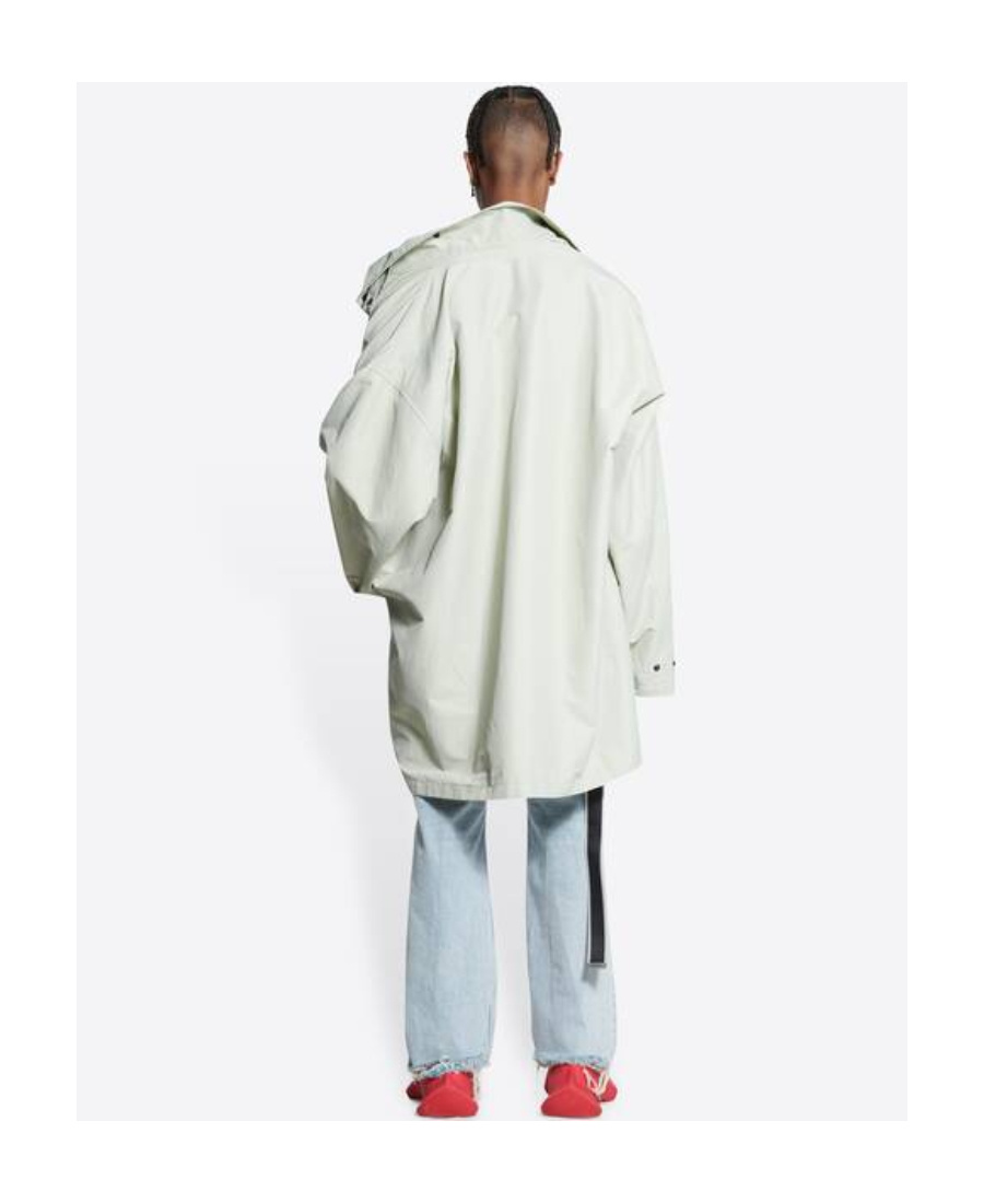 Balenciaga Bb Paris Icon Parka Coat In White