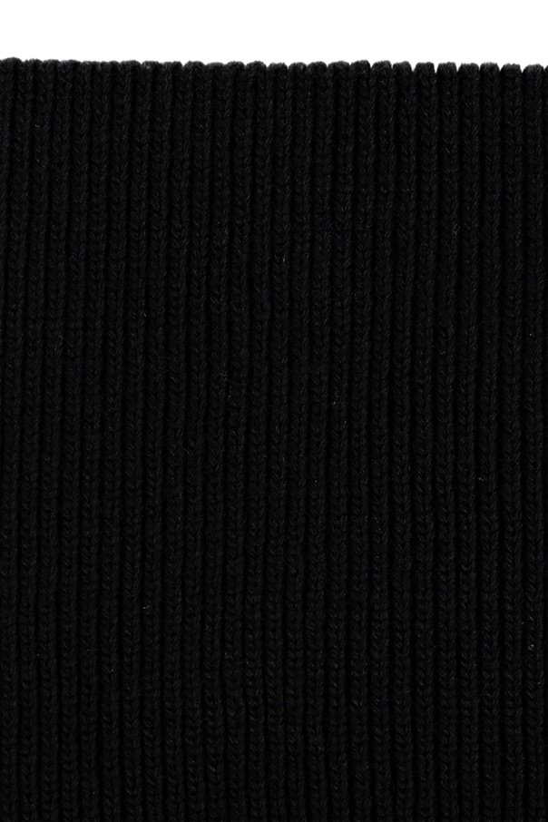 Stone Island Compass-patch Scarf In Black