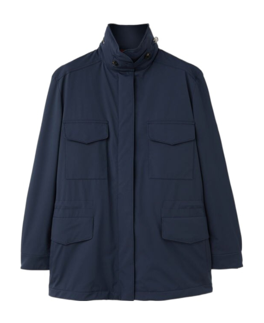 Loro Piana Traveller Windmate Stand-neck Casual Jacket In Navy Blue