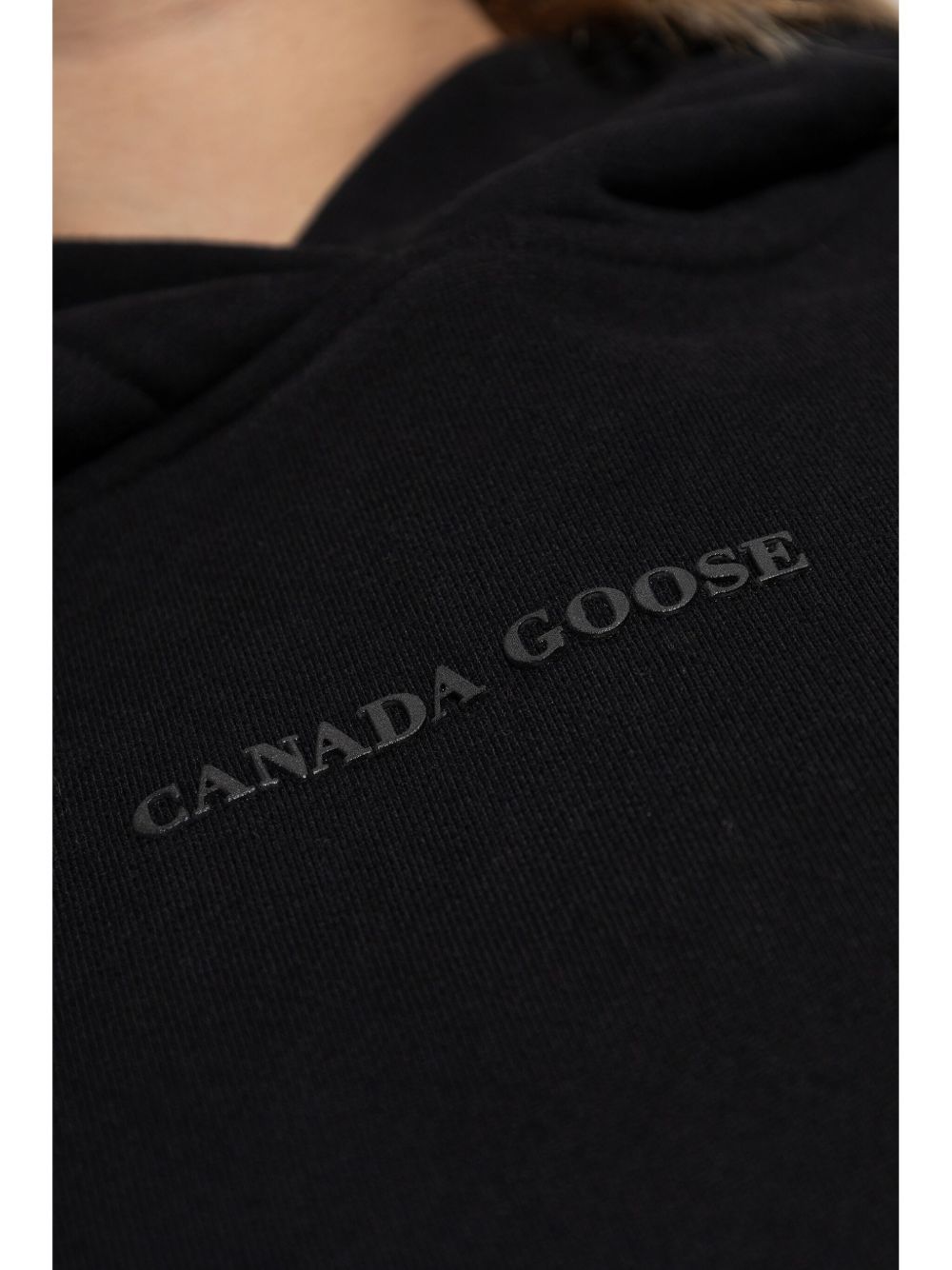 Canada Goose Long-sleeved Hooded Sweatshirt In Black