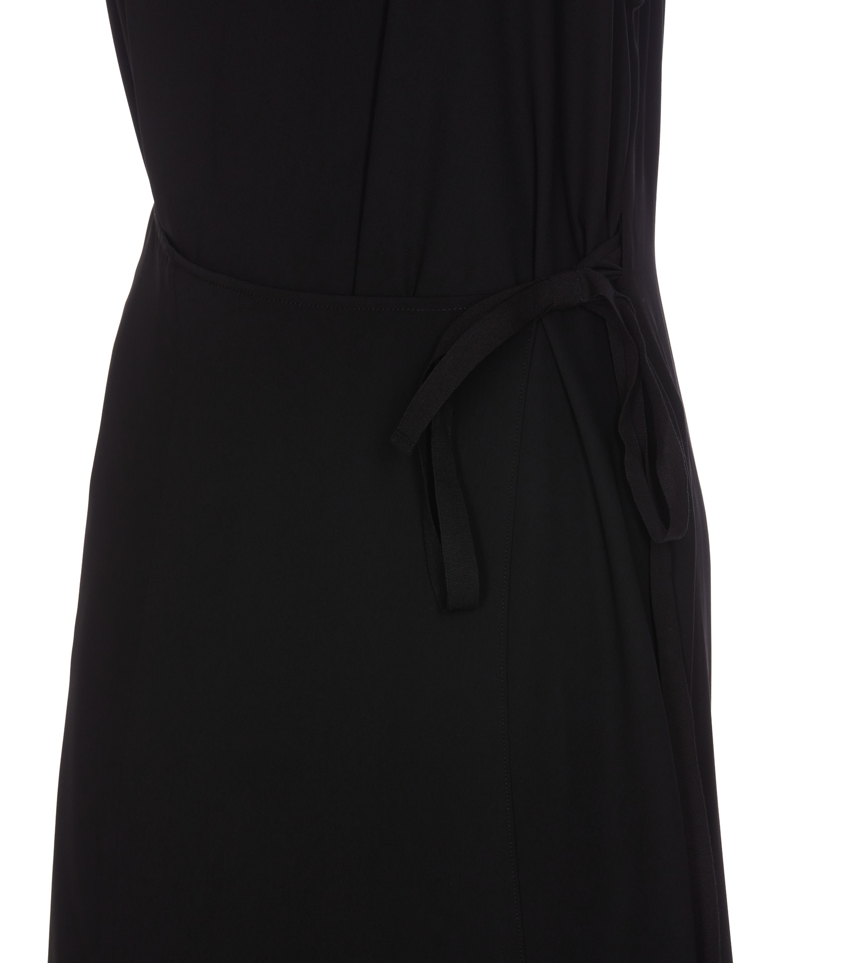 Mm6 Maison Margiela Belted Sleeveless Maxi Dress In Black