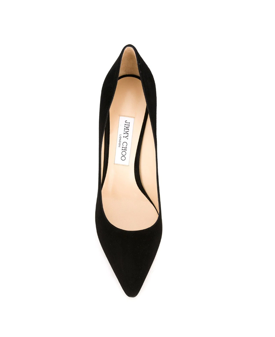 Jimmy Choo Romy 85 Spitze Pumps Aus Schwarzem Leder Mit Eidechsen-print In Black