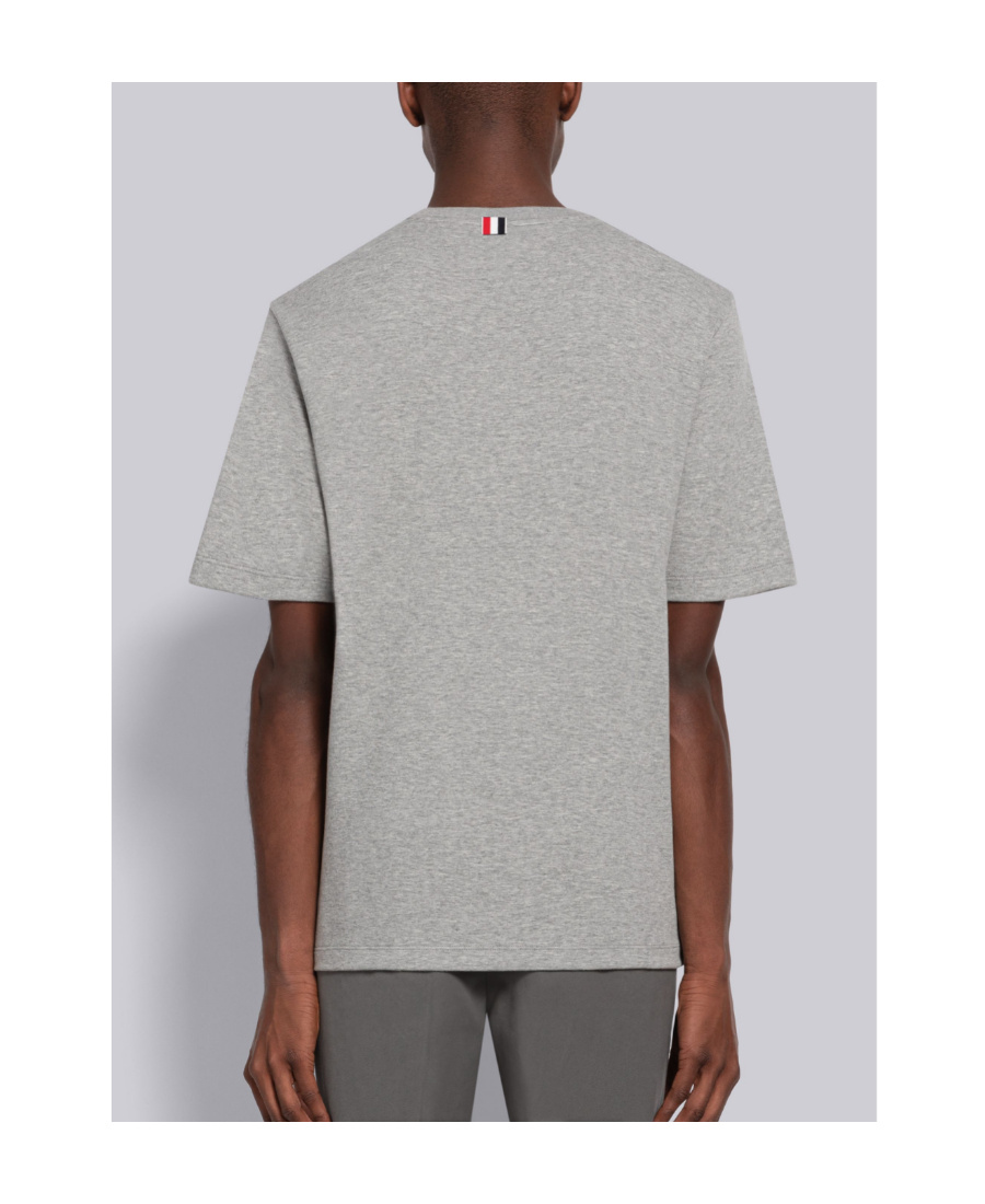 Thom Browne Tricolor Detail T-shirt - Grey In Gray