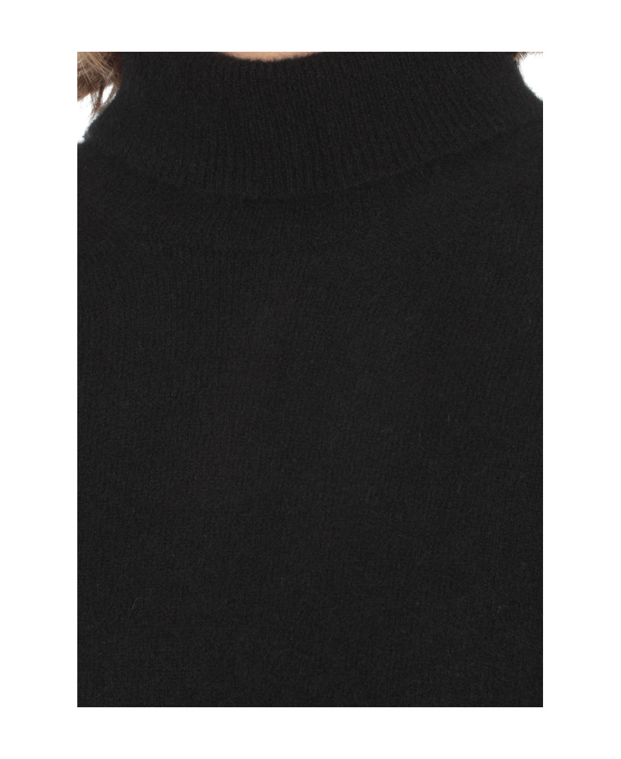 Shop Uma Wang Funnel-neck Knitted Jumper In Black