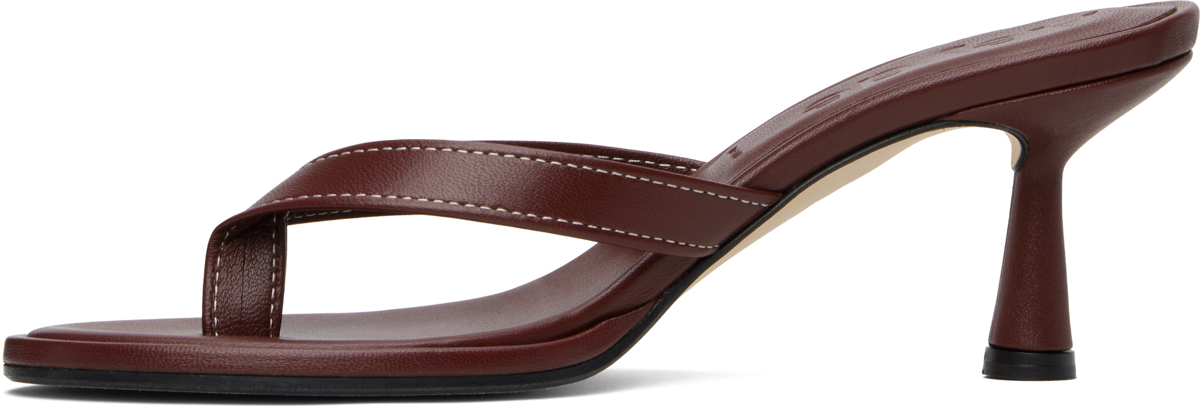Aeyde Daphne Leather Pointed-toe High-heeled Sandals In Burgundy