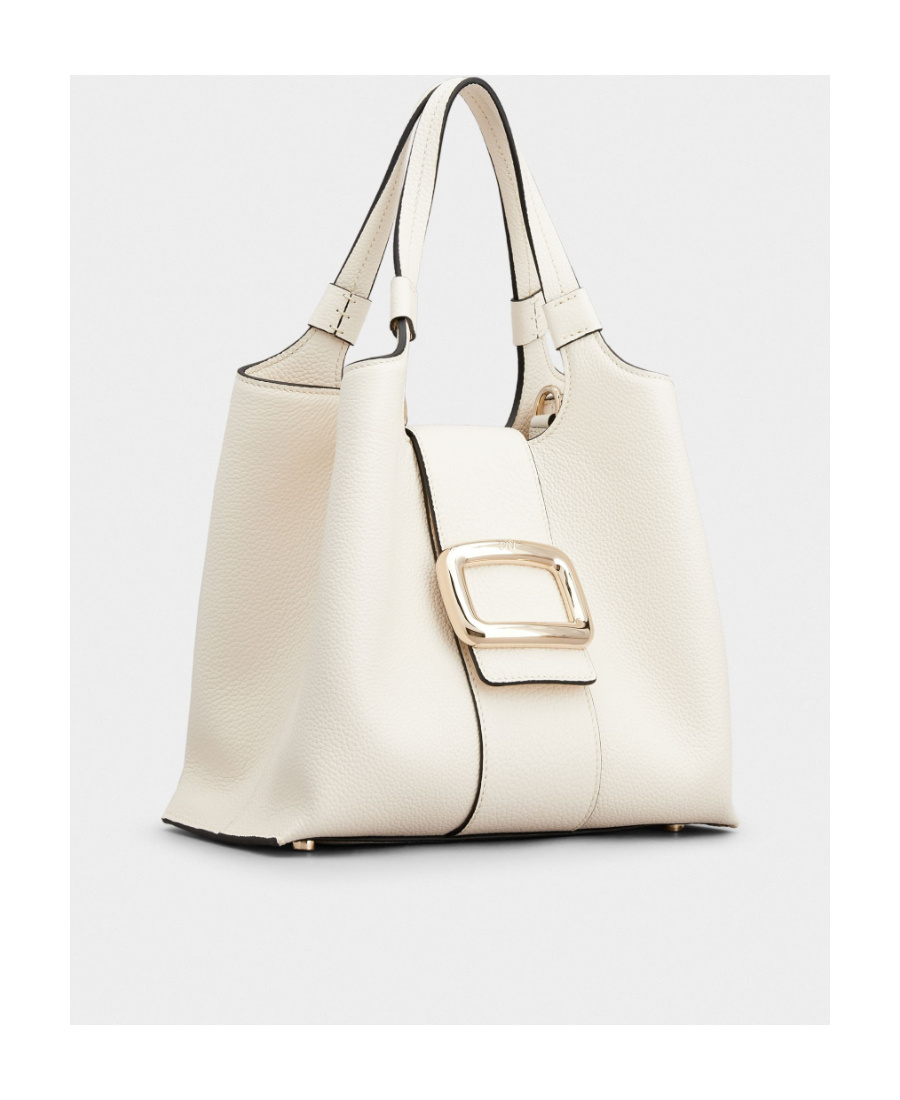 Roger Vivier Metal Clasp Shoulder Bag In White