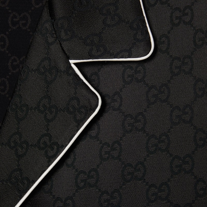 Gucci Monogram-jacquard Shirt In Black