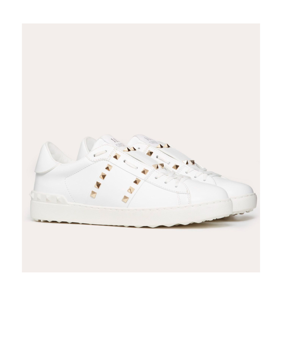 Valentino Rivet-decorated Casual Sneakers In White
